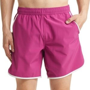 Bonobos Throwback Swim Trunks Very Berry With Black Stripe Mens Size Small